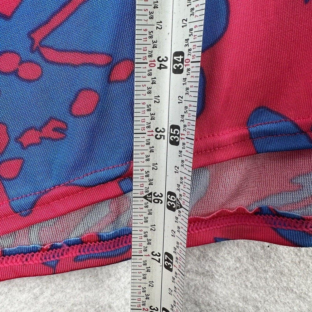 Free People Halter‎ Dress Womens SMALL Pink Blue Hawaiian Tropical Beach Midi - Picture 12 of 14